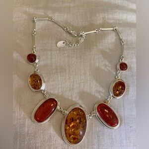 Faux Amber Bib‎ Necklace